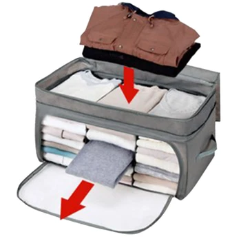 

New Simple Closet Organizer 69L/29L Folding Moisture-Proof Storage Box Wardrobe Clothes Organizer Portable Closet Tidy Case-Grey