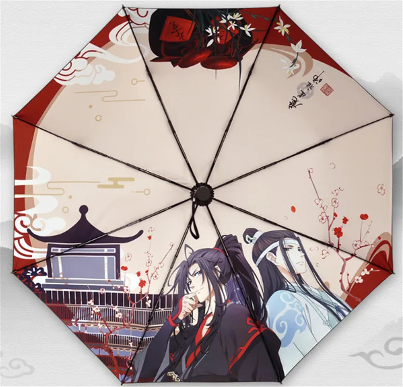 

New Anime Grandmaster of Demonic Cultivation Lan Wangji Wei Wuxian BL Umbrella Rain Sun Cosplay Gifts