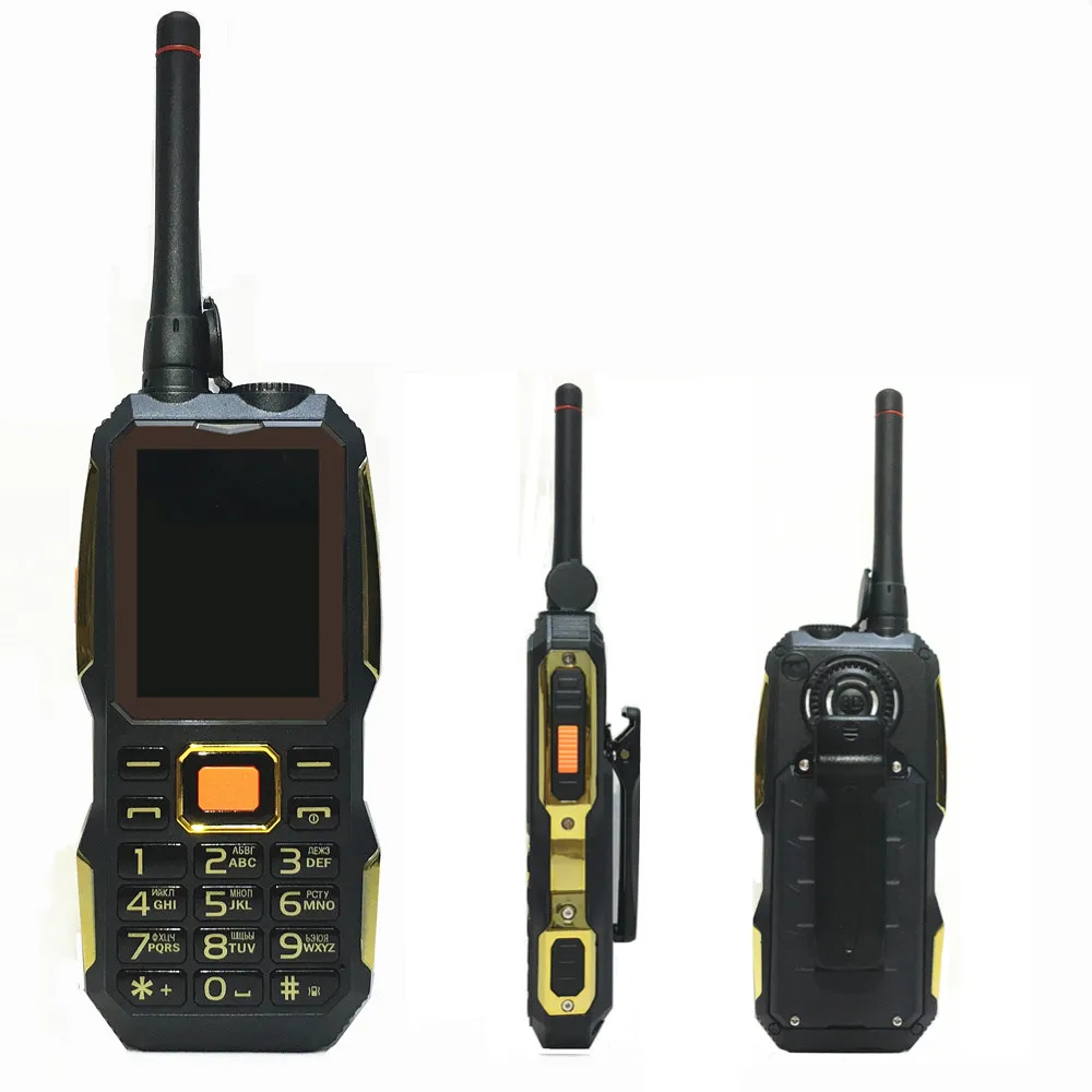 Walkie Talkie power bank wireless FM mobile phone Rugged shockproof china cheap Cell Phones russian keyboard