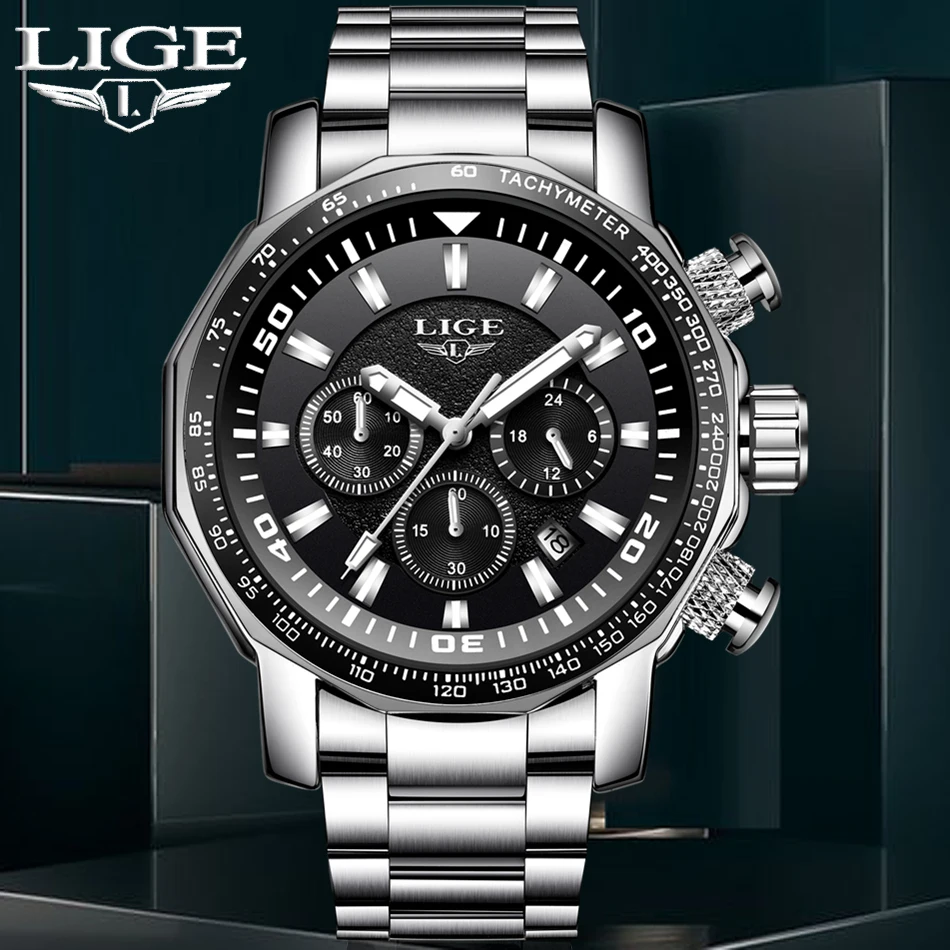 Relogio Masculino 2018 LIGE Для мужчин s часы лучший бренд класса люкс Мода кварцевые часы Для мужчин все Сталь Водонепроницаемый Спорт Военная часы