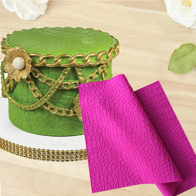 Grand Tapis De Collecte De Dentelle Texture De Peau De Crocodile Embosser Confeitaria Fondant Gateau Silicone Moules Cupcake Moules Decoration De Gateau Aliexpress