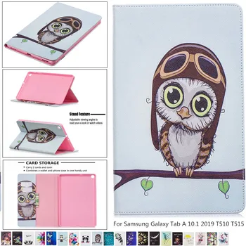 

Child Smart PU Leather Printed Cover For Samsung Tab A 10.1 2019 Case Tablet Cover Funda For Galaxy Tab A 10.1 T510 T515 + film