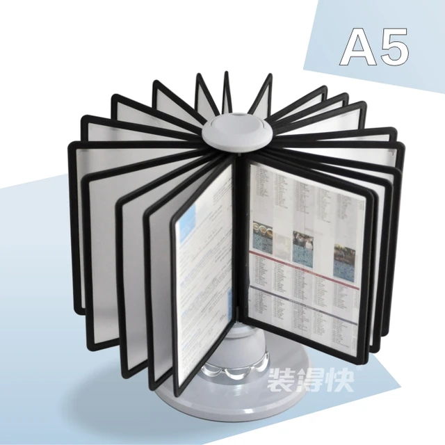 A5 pageflip page file holder rotating display rack, rotatabale display