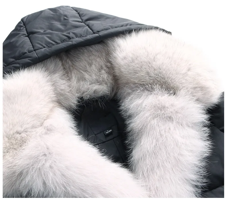 Роскошный зимний пуховик для женщин, длинный теплый пуховик для женщин с большим воротником из натурального Лисьего меха, теплые куртки F1866