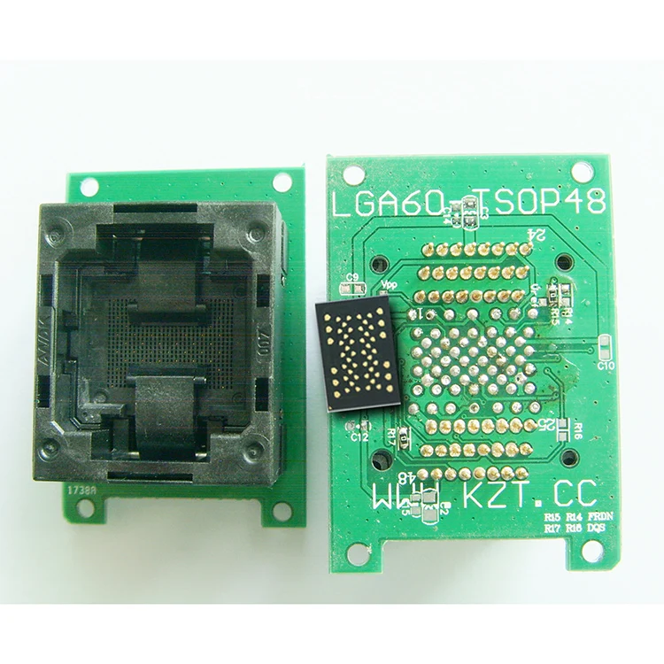 

LGA60 turn TSOP48 test seat, LGA60 to TSOP48 lga60 test SOCKET, chip seat pitch 1.0mm 60pin
