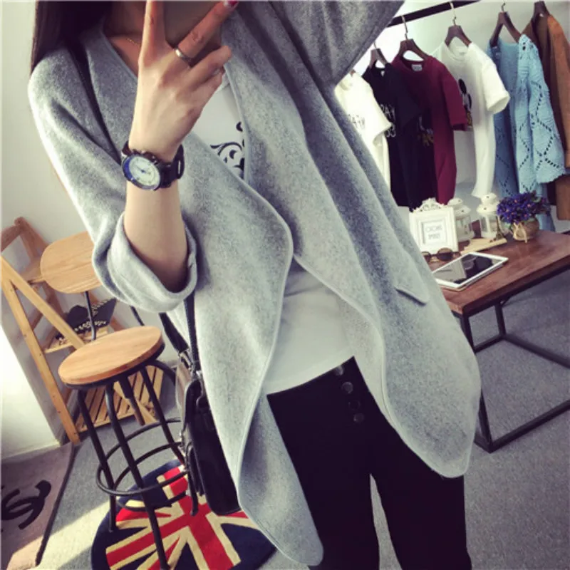 

New Loose Mid-long Sweaters, Large Turn-collar Women's Casual Knitted cardigans in Autumn and Winter Coats