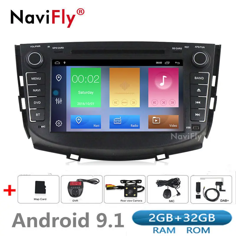 

2din 2+32G 8" Android 9.1 Car dvd radio Multimedia player GPS For lifan X60 2012 2013 2014 2016 GPS Navigation WIFI BT FM X60