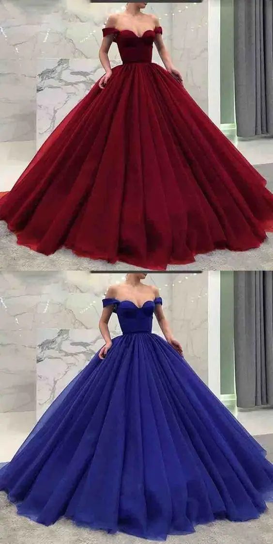 Vestido de Noiva, свадебное платье принцессы, с открытыми плечами, бордовое, королевское, синее бальное платье, свадебное платье, Robe De Mariee