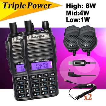 Ships from RU/CN! 2 pcs Black BaoFeng UV82 Walkie Talkie 8W 10KM 136-174MHz & 400-520MHz Two Way Radio Baofeng UV-82 Ham Radio Ships from RU/CN! 2 pcs Black BaoFeng UV82 Walkie Talkie 8W 10KM 136-174MHz & 400-520MHz Two Way Radio Baofeng UV-82 Ham Radio