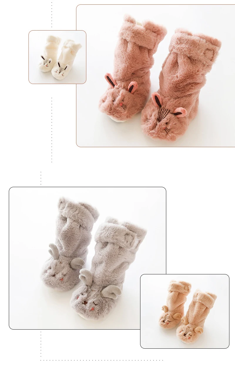 IEndyCn/носки для малышей нескользящие носки-тапочки теплые детские носки с высоким голенищем утепленные флисовые Носки для малышей WZ030AC LXM466