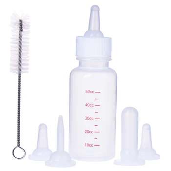 

50ML Puppy Kitten Feeding Bottle Pet Dog Cat Bady Nursing Water Milk Feeder with Cleaning Brush Free shipping