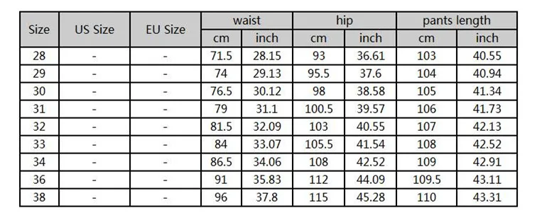 34 pants in cm