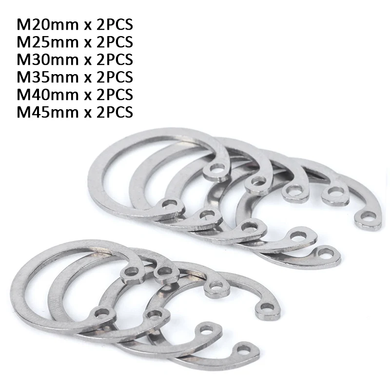 50pcs M2,2.5,3,3.5,4 E-Clips Snap Ring Circlips Retaining Kit A4 316 Stainless