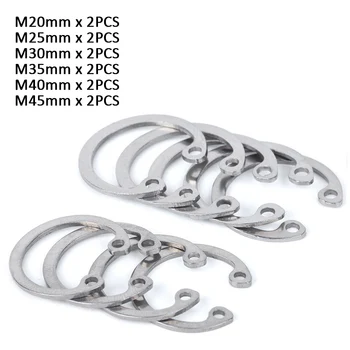 

12Pcs M20 M25 M30 M35 M40 M45 304 Stainless Steel Circlips For A Hole Retaining Ring Bearing Hole Snap Ring Set/Kit