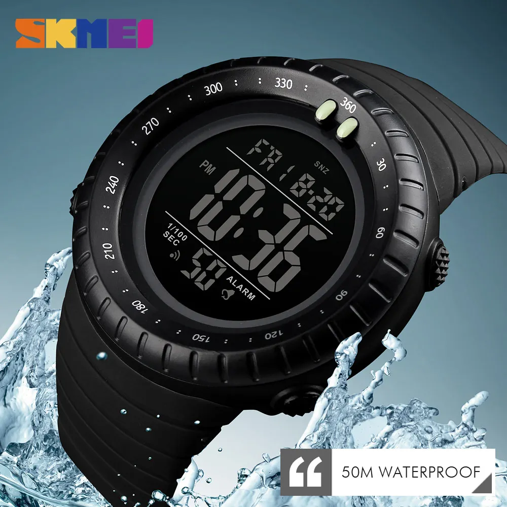 

SKMEI Men Sports Watch Countdown Dual Time Digital Men Watches PU Strap Alarm Clock Waterproof Wristwatchh Relogio Masculino