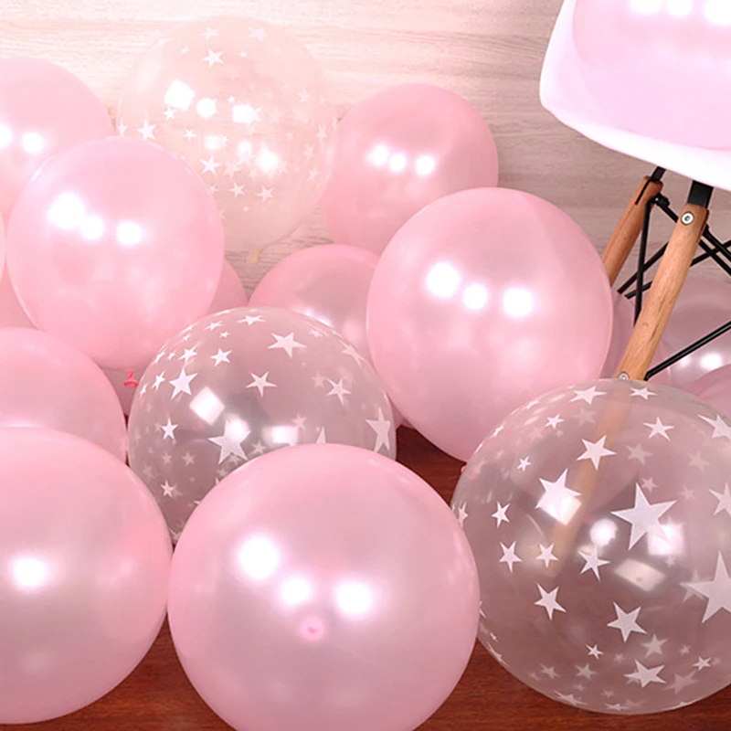 

60pcs 12inch Colors Transparent Balloons Latex Helium Balloon Happy Birthday Clear Stars Thick Ballon Party Decor Supplies