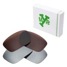 2 пары Mryok Поляризованные замена линз для Oakley Badman Солнцезащитные Очки Серебряные Титан& Бронзовый, коричневый