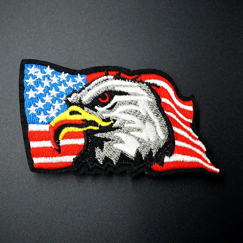 

Eagle Size:5.1x9.0cm Iron On Patches Sewing Embroidered Applique for Jacket Clothes Stickers Badge DIY Apparel Accessories
