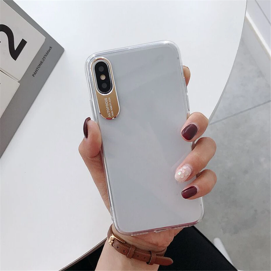 

For Vivo V9 Transparent Case Anti Fingerprint Soft TPU Edge Frame Hard Back Cover For Vivo V11 V11i X21i X21UD X20 V7 Plus Cases
