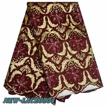 

2019 French Organza Lace Fabrics High Quality Sequins African Laces Fabric Wedding African French Tulle Lace Fabric MX002