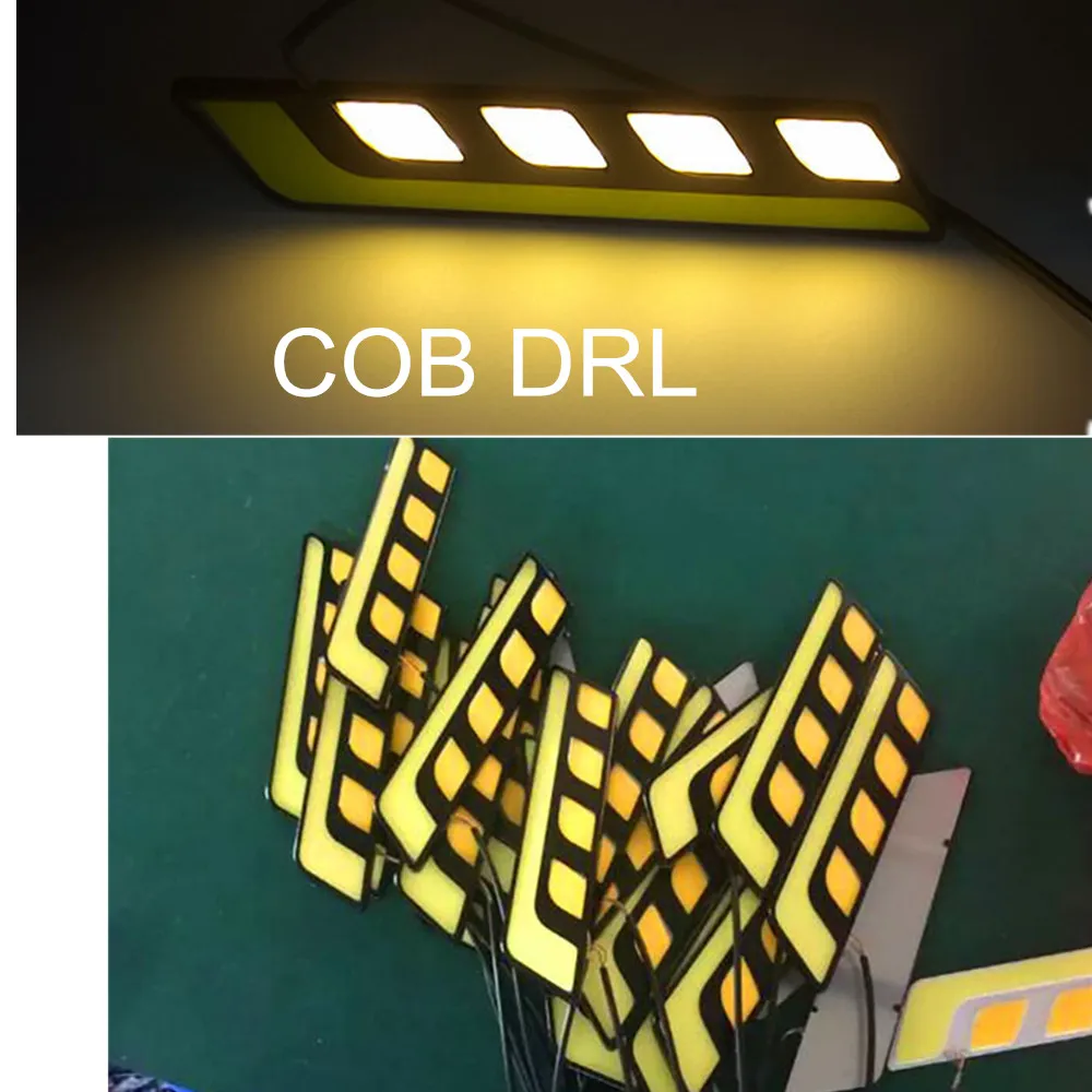 NEW Auto headlight Universal Car White Car Headlight COB LED Daytime