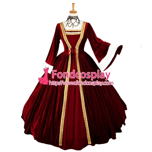 

Victorian Rococo Medieval Gown Ball Dress Gothic Punk Velvet Cosplay Costume Tailor-made[G1330]