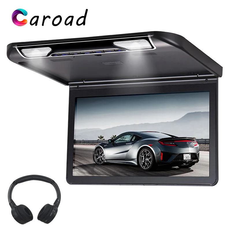 

Caroad MP5 Player 13.3" HD Wide Screen Ultra Slim Car Roof Monitor With HDMI/USB/SD/IR/FM Transmitter/Speaker Ceiling TV For Car