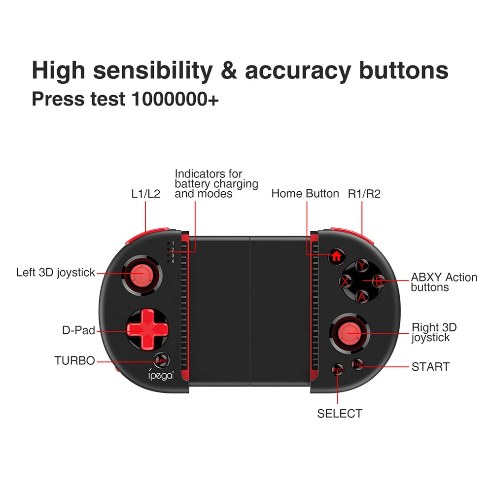 iPEGA PG - 9087 PG9087 Extendable Bluetooth Wireless Controller Gamepad Joystick for iOS Android Smartphones TV Box Windows