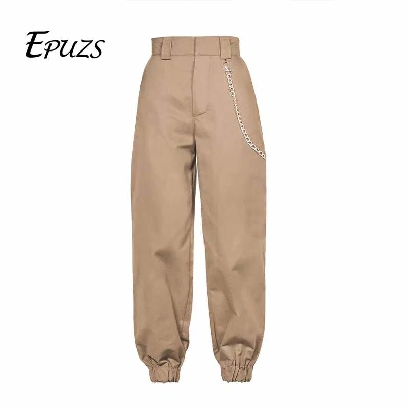 

2019 camouflage camo pants women cargo high waist pants casual trousers joggers women sweatpants streetwear Chain harem pants
