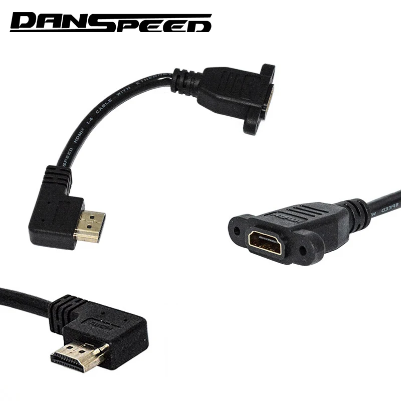 Danspeed 0.32ft 10 см HDMI левый мужчины к Женский Соединительный Кабель-адаптер для HDTV 1080 P