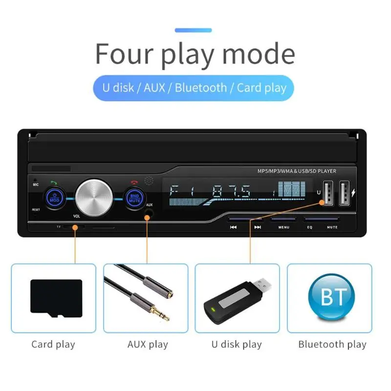 T100 7 Inch Car Stereo MP5 Player RDS FM AM Radio Bluetooth USB AUX Head Unit Car Video Players Car MP4,MP5