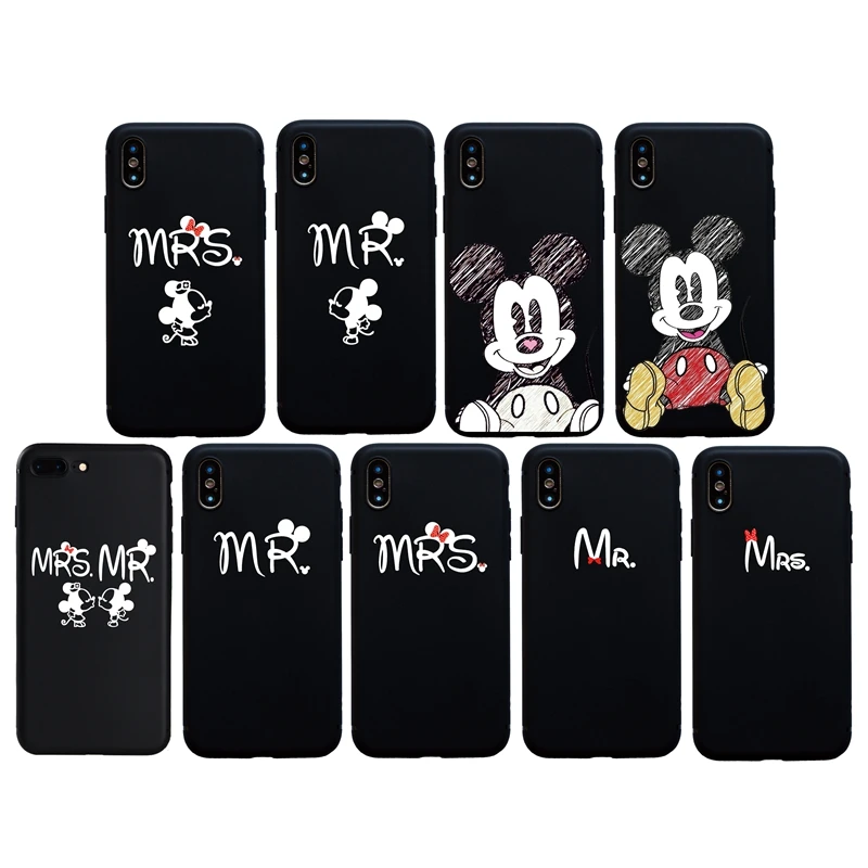 New Mrs Mr Kiss For Couples Case iphone X XR XS Max Soft Coque 7 8 Plus 6 6s 5s SE Funda |