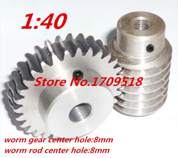 1 sets 1M40t 40 teeth steel worm gear reduction ratio140 worm rod