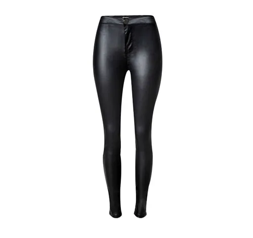 Черные джинсы с высокой талией из искусственной кожи обтягивающий джинсы модные кожаные зауженные брюки в европейском стиле джинсы локомотив без карманов