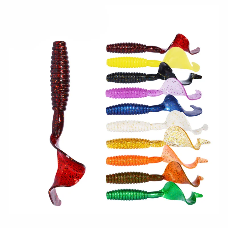 

3pcs Wobbler Jigging 10.5cm 12g Curly Tail Fishing Lure Soft Worm Shrimp Silicone Bait Fish Crankbait Ocean Rock