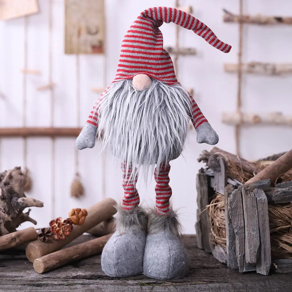 30 см Рождественская полоса безликие куклы стоячие куклы скандинавские магниты на холодильник с Санта Клаусом украшения для домашней вечеринки на день рождения подарок детская игрушка