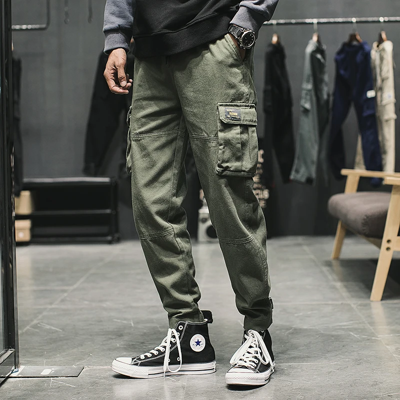 High Street  Men Clothes 2019 Joogers Pants Pockets Spring Autmn Cotton Sweatpants Korean Streetwear Mens Pants Fashions Men