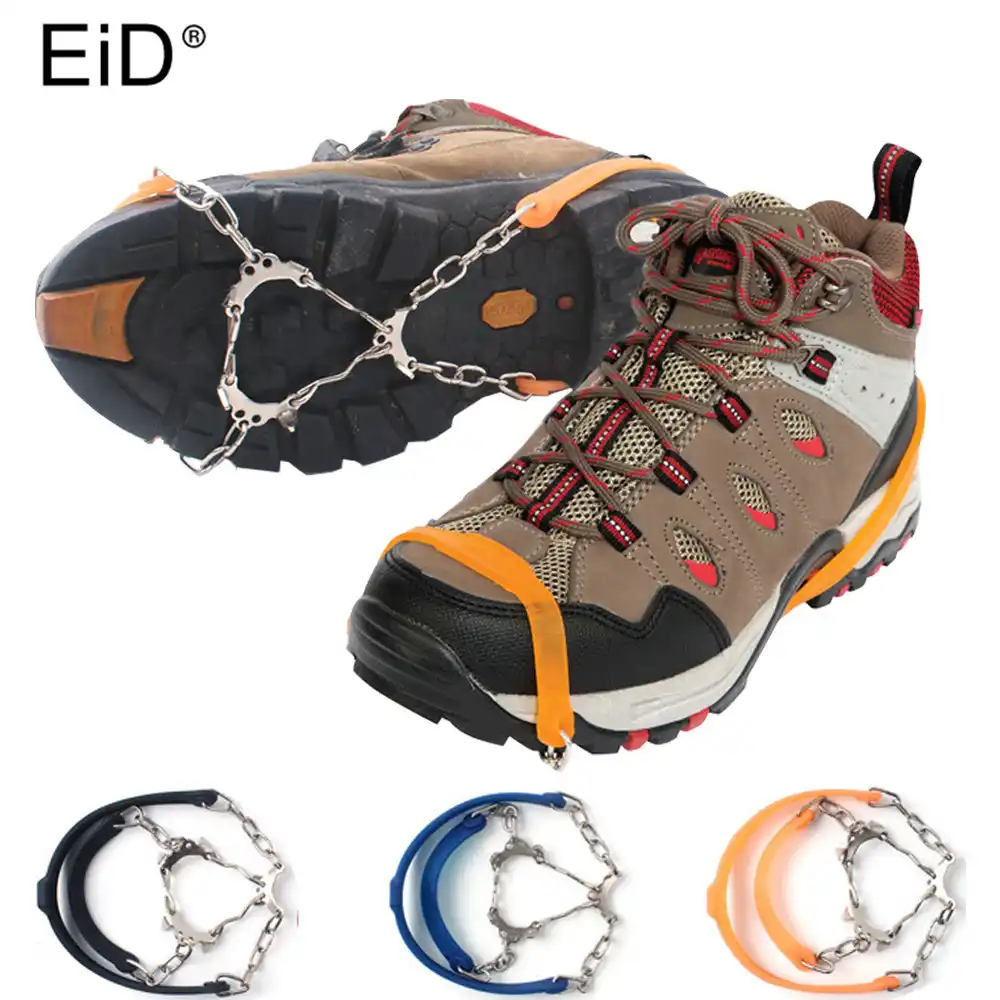 spiked climbing shoes