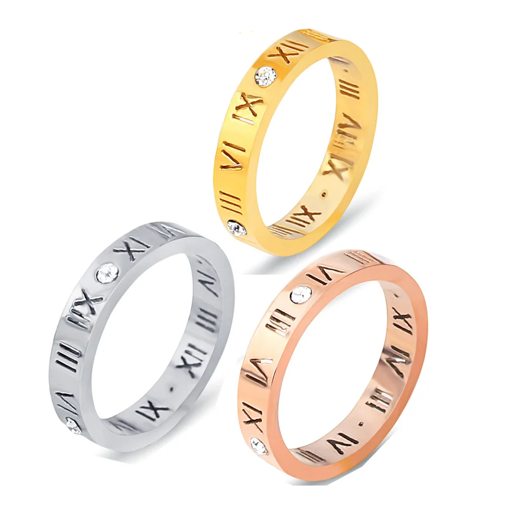 2017 Fashion Exquisite Roman Numerals Ring Wedding Brand 8MM Tungsten