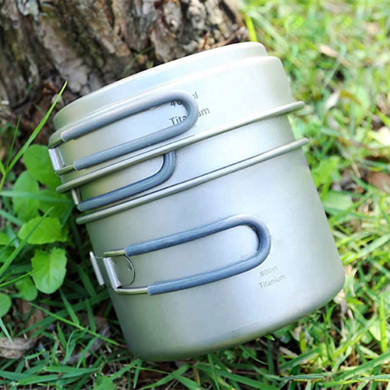 

Keith Titanium Kitchen Cooking Pots For Camping Hiking Traving Hunting Titanium Cookware Business Christmas Gift w/ Bag KP6014