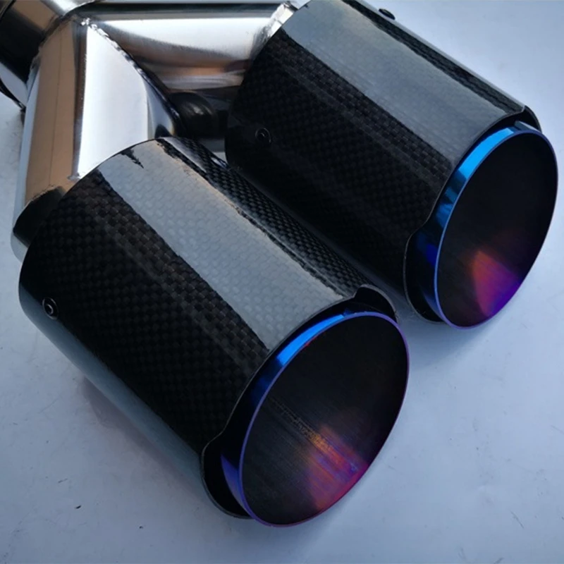 NEW-Car Exhaust Pipe Carbon Dual End Tips for Bmw Benz Audi Exhaust Dual Muffler Pipes Tail Tips