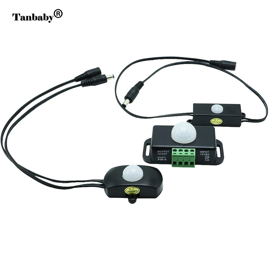 

Tanbaby DC12-24V Body Infrared PIR Motion Sensor Switch Time Adjustable Controller Infrared Motion Detector For LED Strip Light