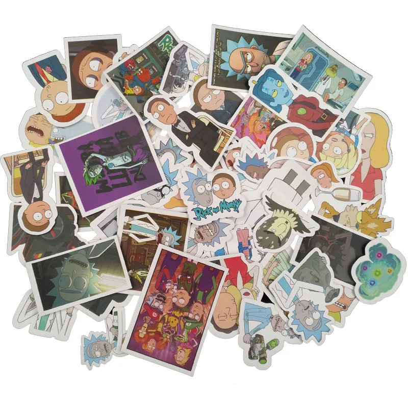 

TD ZW 49Pcs/lot Drama Rick and Morty Funny Sticker Decal For Car Laptop Bicycle Motorcycle Notebook Waterproof Anime Stickers