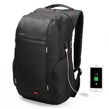 

Travel Bag Men Backpack with USB Charging Laptop Bag Super Big back pack for men computer PU leather bag large capacity 2018