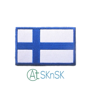 

50pcs/set embroidered flag patch Badge hook Patch 3D Tactical Military Fabric Armband National Finland Flag Badges morale patch