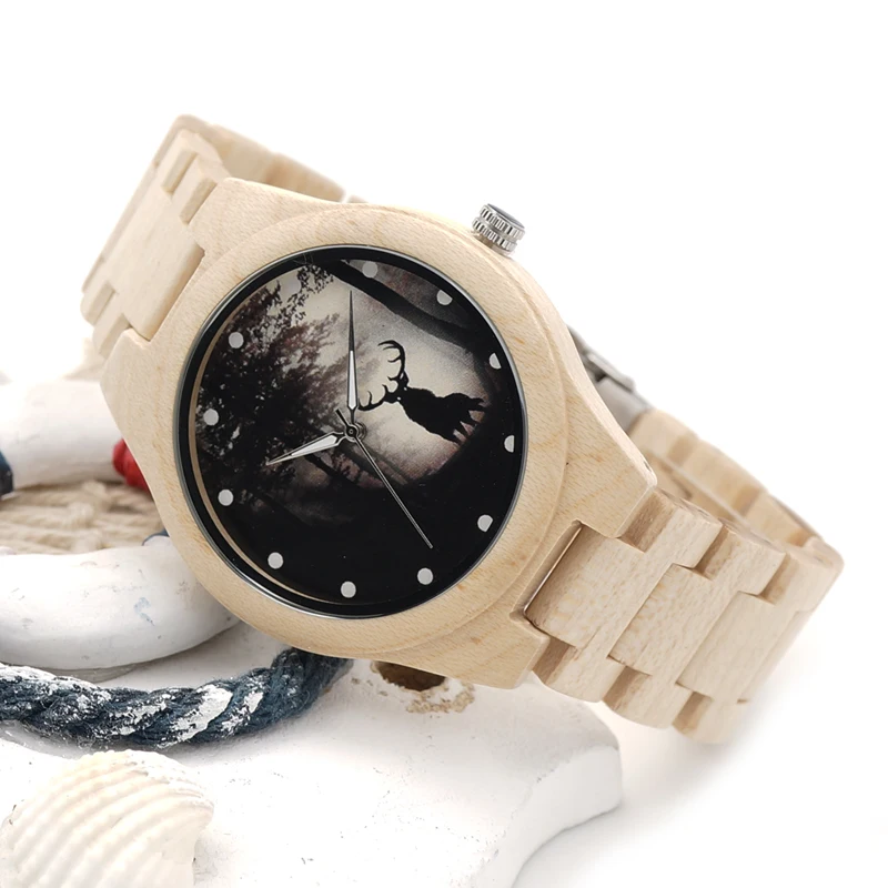 BOBO BIRD Maple Wooden Watches Mens Luxury Brand Quartz Clock Simplified All Wood Classic Band Wristwatches for Men