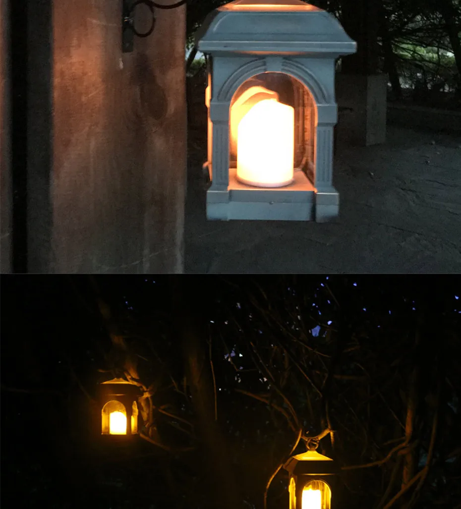 Retro Vela Solar Lanterna de Jardim ao ar Livre Caminho Pendurado Decoração do Jardim Luz Solar Gramado Luz Solar Luzes Led à Prova d' Água 6 Lâmpadas solares