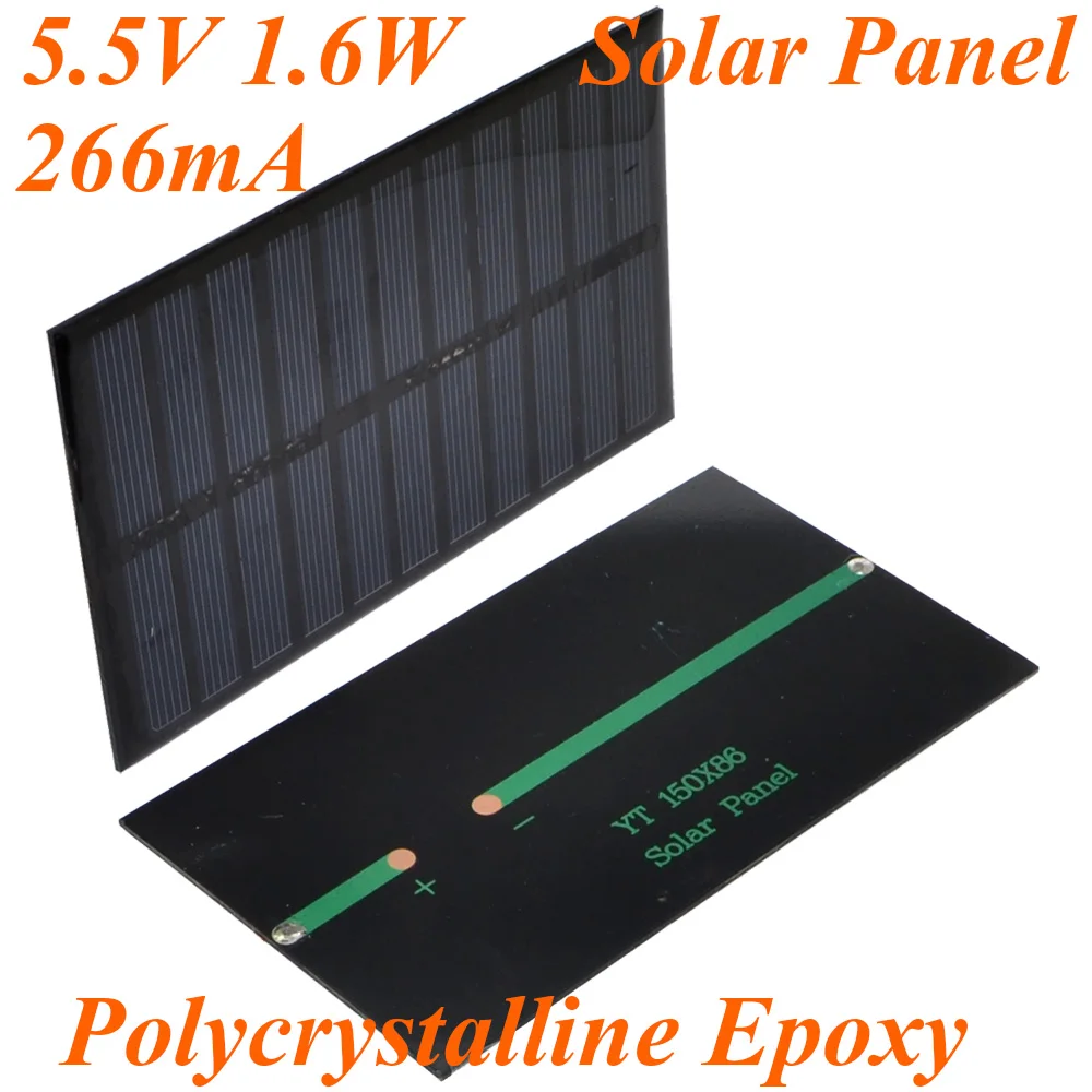 

5pcs/lot 6V 270mA 1.6W mini solar panels small solar power 3.6v battery charge solar led light solar cells