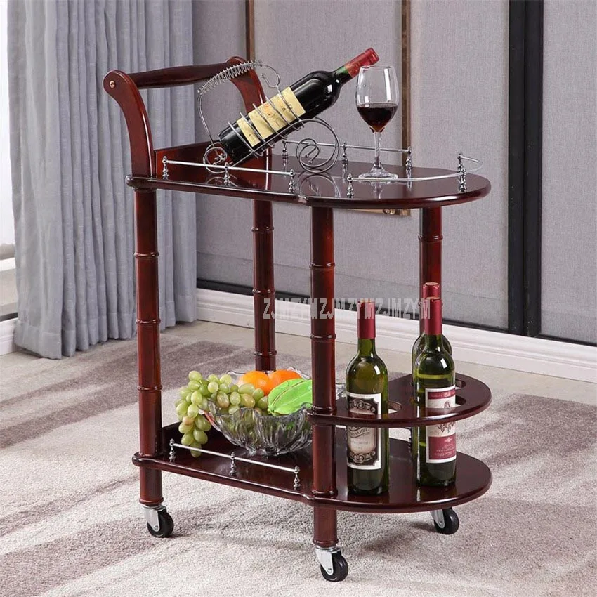 86cm Hotel Dining Cart With Wheels Double Layer Wood Table Wine Cart Beauty Parlour Kitchen Trolleys Side Stand Hotel Furniture 86cm Hotel Dining Cart With Wheels Double Layer Wood Table Wine Cart Beauty Parlour Kitchen Trolleys Side Stand Hotel Furniture