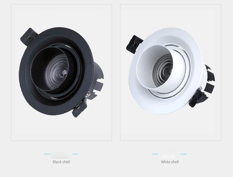 5 Вт 7 Вт 10 Вт Светодиодный светильник регулируемый круглый встраиваемый светильник cob Светодиодный точечный светильник светодиодный потолочный светильник белый корпус/черный корпус
